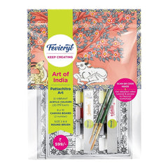 Fevicryl DIY Self Painting Art Kit With Pre-Designed Canvas Boards (8x10) | Pattachitra Art