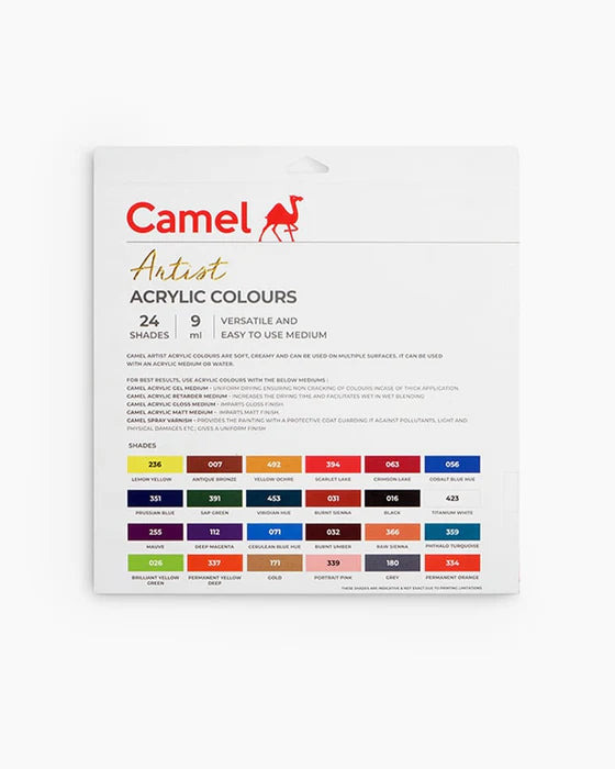 Camel - Artist Acrylic Colours Sets of 24 Shades (9ml)