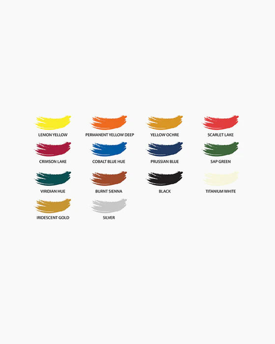 Camel Artist Acrylic Colours – Set of 14 Shades (20ml Tubes)