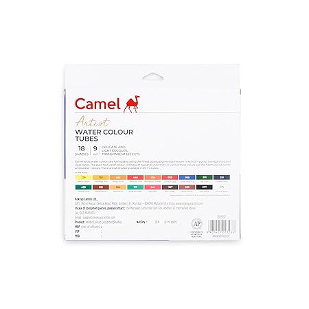 Camel - Artist Watercolour 9ml Tubes (Set of 18)