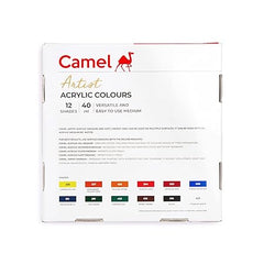 Camel - Artist Acrylic Colour 40ml Tubes (Set of 12)